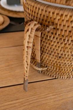 Cristina Oria Cubiteras Y Champaneras^Cubitera De Ratán Con Tapa Doble Altura Y Pinza