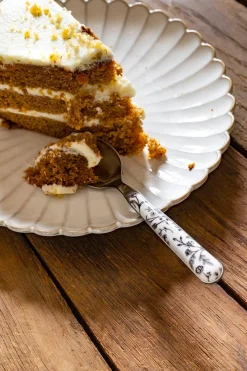 Cristina Oria Cubiertos De Postre^Cucharita Con Diseño De Flores Negras