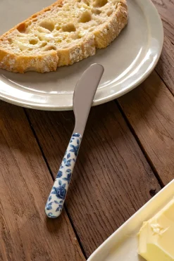 Cristina Oria Cubiertos De Postre|Cuchillos^Cuchillo Con Diseño De Flores Azules