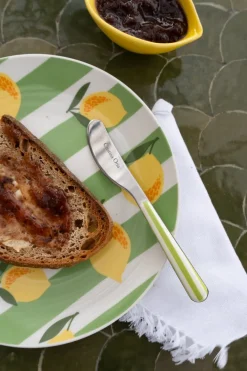 Cristina Oria Cubiertos De Aperitivo|Cubiertos De Postre^Cuchillo Con Diseño De Rayas Verdes CO