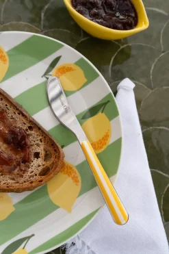 Cristina Oria Cubiertos De Postre|Cubiertos De Aperitivo^Cuchillo Con Diseño De Rayas Amarillas CO