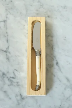 Cristina Oria Cubiertos De Aperitivo|Cubiertos De Postre^Cuchillo De Foie Blanco En Caja De Madera