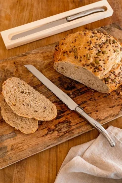 Cristina Oria Cuchillos^Cuchillo De Pan Plateado En Caja De Madera