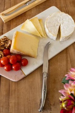 Cristina Oria Cubiertos De Aperitivo|Cuchillos^Cuchillo De Queso Plateado En Caja De Madera