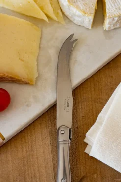 Cristina Oria Cubiertos De Aperitivo|Cuchillos^Cuchillo De Queso Plateado En Caja De Madera