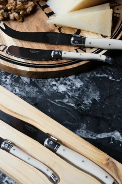 Cristina Oria Cuchillos|Cubiertos De Aperitivo^Cuchillos Foie & Queso Blancos En Caja De Madera