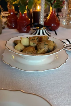 Cristina Oria Fuentes, Ensaladeras Y Cuencos^Cuenco Blanco Con Filo Dorado