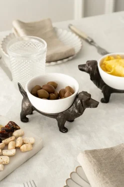 Cristina Oria Piezas Decorativas|Fuentes, Ensaladeras Y Cuencos^Cuenco De Cerámica Sobre Base Con Diseño De Teckel