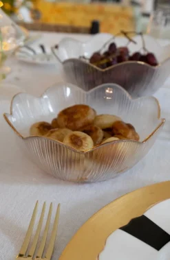 Cristina Oria Fuentes, Ensaladeras Y Cuencos^Cuenco De Cristal Con Borde Dorado Mediano