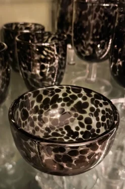 Cristina Oria Fuentes, Ensaladeras Y Cuencos^Cuenco De Cristal Con Diseño Moteado Negro