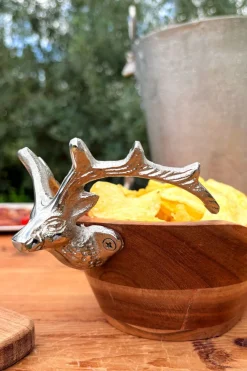 Cristina Oria Fuentes, Ensaladeras Y Cuencos^Cuenco De Madera Con Detalle Plateado De Ciervo