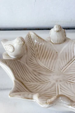 Cristina Oria Joyeros, Carteras Y Fundas|Piezas Decorativas^Cuenco Decorativo Blanco Flor Irregular Con Pájaros