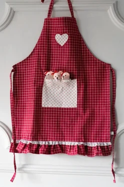 Cristina Oria Delantales|Delantales^Delantal De Niños Con Diseño De Osos & Cuadros Rojos