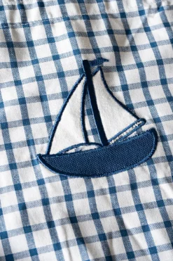 Cristina Oria Delantales|Delantales^Delantal De Niños Con Diseño De Osos Marineros & Cuadros Azules