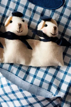 Cristina Oria Delantales|Delantales^Delantal De Niños Con Diseño De Osos Marineros & Cuadros Azules