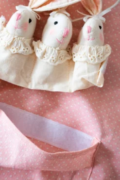 Cristina Oria Delantales|Delantales^Delantal De Niños Mini Con Diseño De Conejos & Puntos Rosa