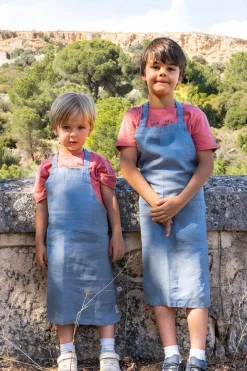 Cristina Oria Delantales|Delantales^Delantales De Lino Azul Niños