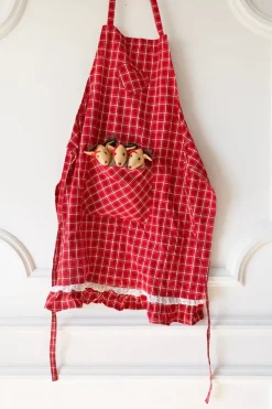 Cristina Oria Delantales|Delantales^Delantales De Niños Con Diseño De Renos & Cuadros Rojos