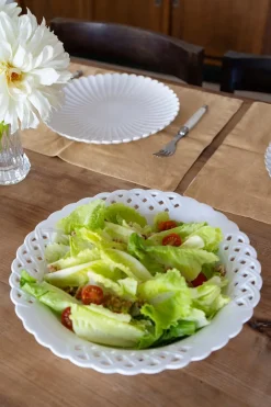 Cristina Oria Fuentes, Ensaladeras Y Cuencos^Ensaladera/Frutero De Cerámica Calada Blanca