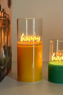 Cristina Oria Lámparas|Piezas Decorativas^Figura Decorativa De Neón Amarilla "Happy"