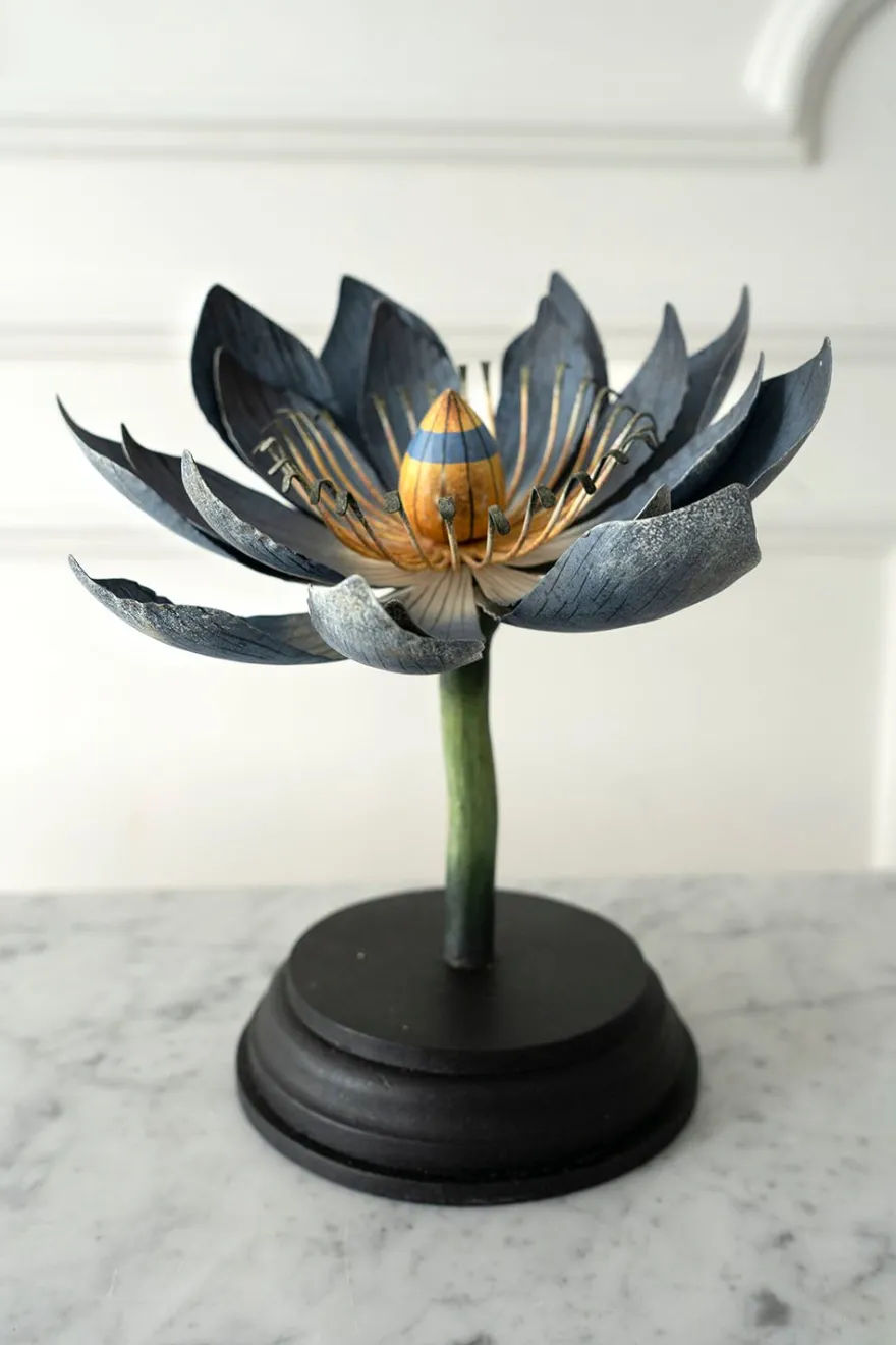 Cristina Oria Piezas Decorativas^Figura Decorativa Flor De Loto Azul