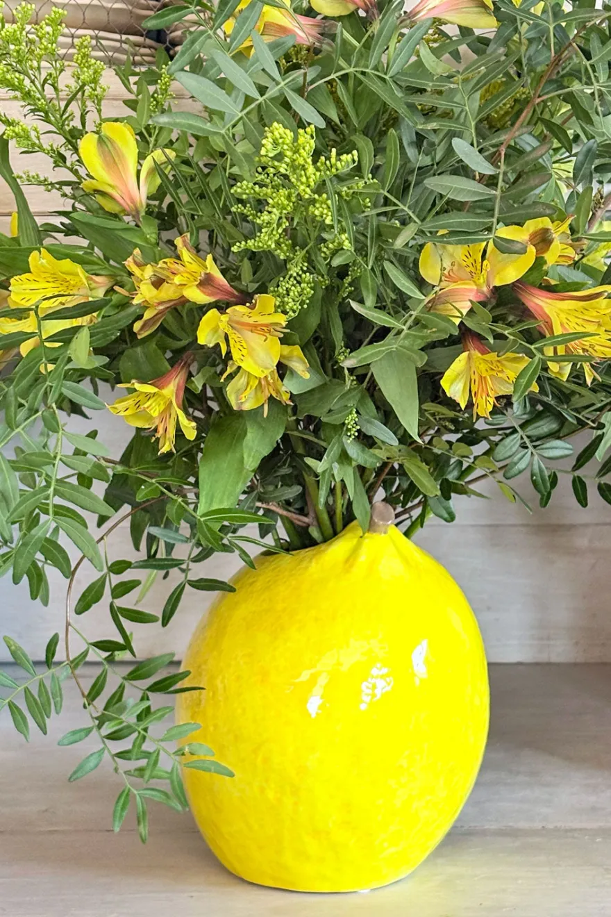 Cristina Oria Jarrones, Floreros Y Maceteros^Florero Con Diseño De Limón Grande