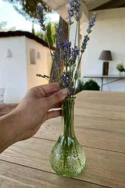 Cristina Oria Jarrones, Floreros Y Maceteros^Florero De Cristal Con Diseño París Verde Claro