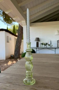 Cristina Oria Jarrones, Floreros Y Maceteros^Florero De Cristal Con Diseño Florencia Verde Claro Grande