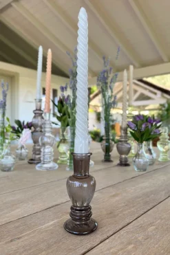 Cristina Oria Jarrones, Floreros Y Maceteros^Florero De Cristal Con Diseño Venecia Gris Pequeño