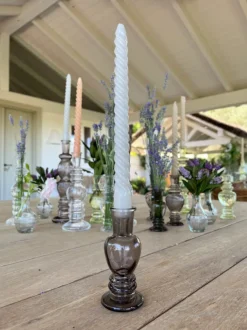 Cristina Oria Jarrones, Floreros Y Maceteros^Florero De Cristal Con Diseño Venecia Gris Pequeño