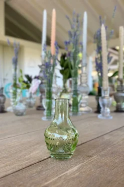 Cristina Oria Jarrones, Floreros Y Maceteros^Florero De Cristal Con Diseño Milán Verde Claro