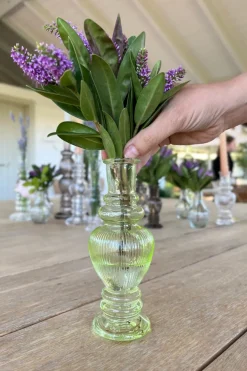 Cristina Oria Jarrones, Floreros Y Maceteros^Florero De Cristal Con Diseño Venecia Verde Claro Grande