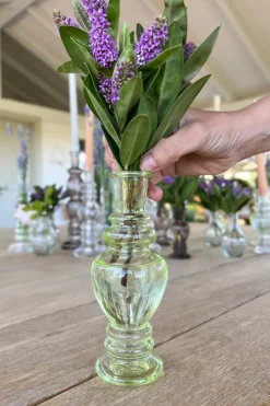 Cristina Oria Jarrones, Floreros Y Maceteros^Florero De Cristal Con Diseño Venecia Verde Claro Grande