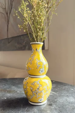 Cristina Oria Jarrones, Floreros Y Maceteros^Florero De Porcelana Amarillo Diseño Sumire