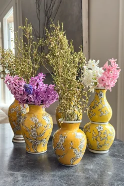 Cristina Oria Jarrones, Floreros Y Maceteros^Florero De Porcelana Amarillo Diseño Ume