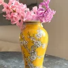 Cristina Oria Jarrones, Floreros Y Maceteros^Florero De Porcelana Amarillo Diseño Botan