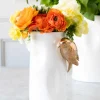 Cristina Oria Jarrones, Floreros Y Maceteros^Florero Porcelana Blanco Con Pájaros Dorados Pequeño