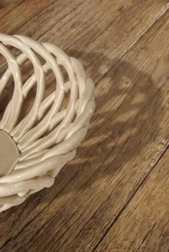 Cristina Oria Accesorios De Mesa^Frutero De Porcelana Diseño Trenzado Pequeño