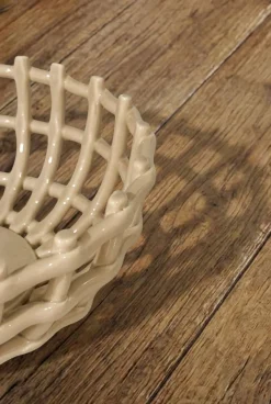 Cristina Oria Accesorios De Mesa^Frutero De Porcelana Diseño Trenzado Grande