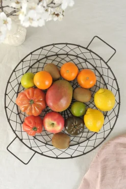 Cristina Oria Accesorios De Mesa^Frutero Redondo Asa Hierro Negro