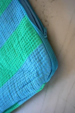 Cristina Oria Joyeros, Carteras Y Fundas|Otros Textil^Funda Para Portátil Rayas Azules Y Verdes