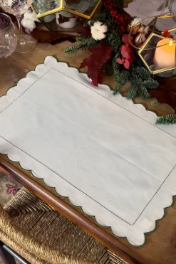 Cristina Oria Manteles Individuales^Individual Con Borde Ondulado Y Detalle De Vainica