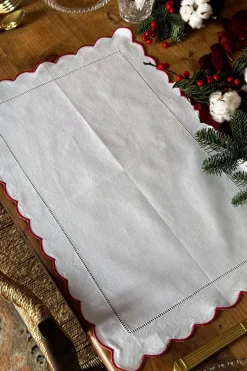 Cristina Oria Manteles Individuales^Individual Con Borde Ondulado Y Detalle De Vainica