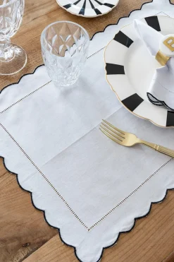 Cristina Oria Manteles Individuales^Individual Con Borde Ondulado Y Detalle De Vainica