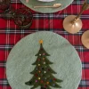 Cristina Oria Manteles Individuales^Individual De Fieltro Verde Con Diseño De Árbol De Navidad