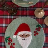 Cristina Oria Manteles Individuales^Individual De Fieltro Verde Con Diseño De Papa Noel