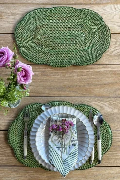 Cristina Oria Manteles Individuales^Individual Ovalado De Ratán Verde