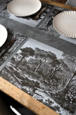 Cristina Oria Manteles Individuales^Individual Rectangular Diseño Paisaje Blanco Y Negro