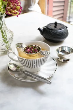 Cristina Oria Accesorios De Mesa^Infusor De Té Con Asas Con Diseño De Conchas Bañado En Plata