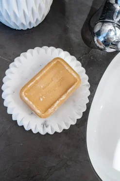 Cristina Oria Accesorios De Baño^Jabonera De Mármol Con Efecto Plisado